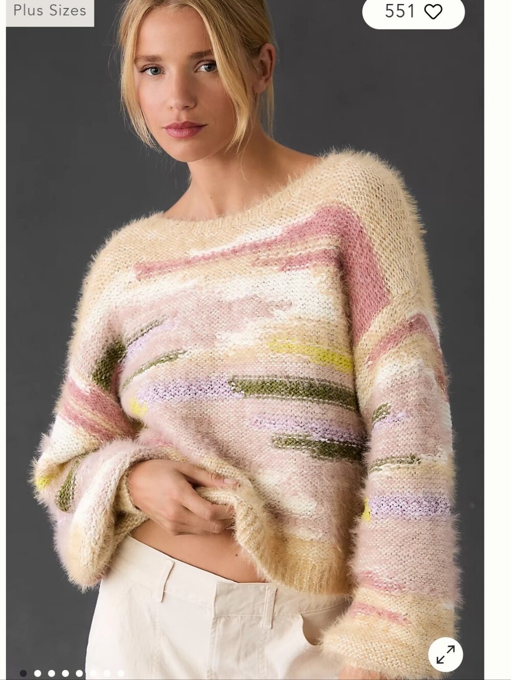 Pilcro Boat Neck Crew Neck Sweater Size Large